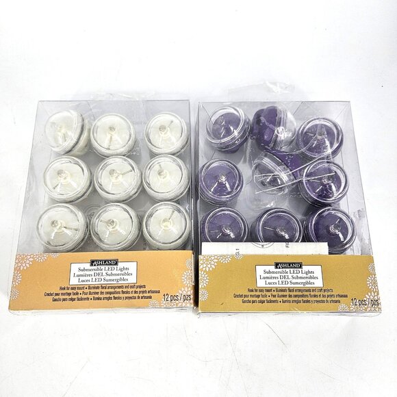Ashland Other - Ashland Submersible LED Flameless Candles 24 Ct White Purple Tealights Decor